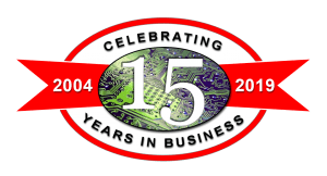 15 years in business logo - oval